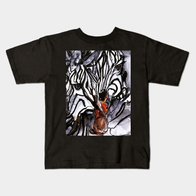 Emerging Zebras Kids T-Shirt by atep